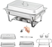 Buffet riscaldatore - Piatto servizio - Chafing dish - Scatola riscaldante per catering - 2 pezzi