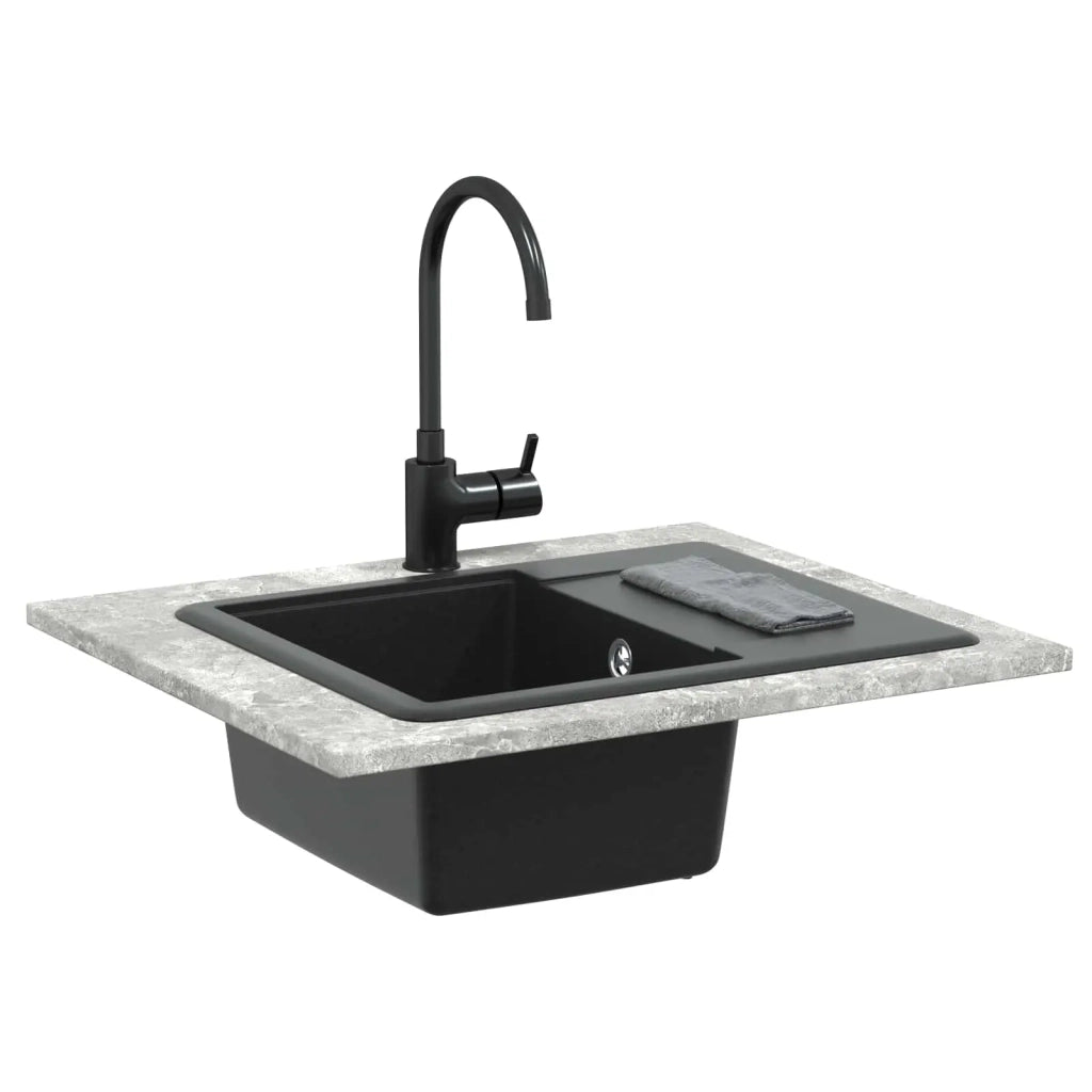 Lavello Nero 560 x 460 mm 80% Quarzo e 20% Resina
