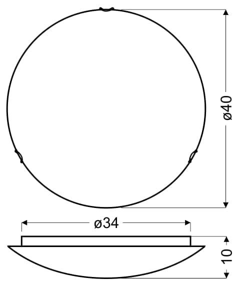 Plafoniera Candellux DOKA 40cm cromata/nera 2xE27 in vetro