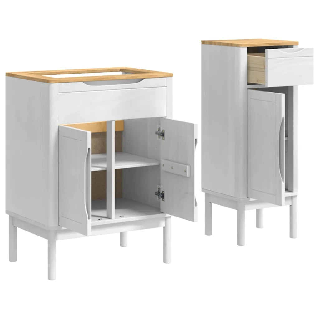 Set di mobili per il bagno con cassetto FLORO 2 pcs Bianco 3385880