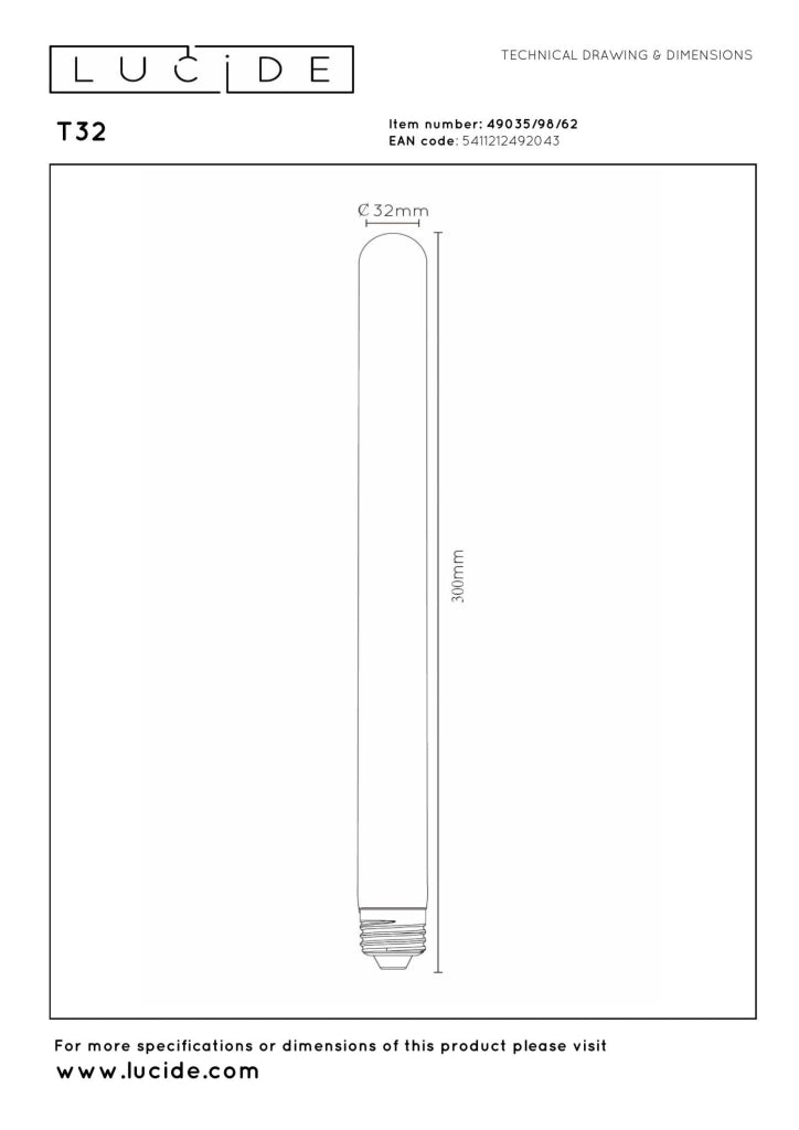 Lampadina LED filamento ambra E27 4,9W 2200K Lucide