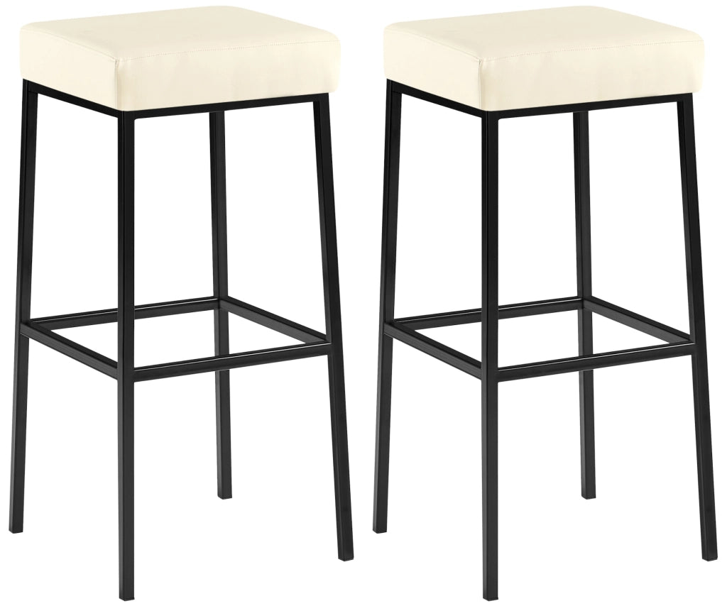 Set 2 sgabelli bar Montreal in similpelle crema,nero