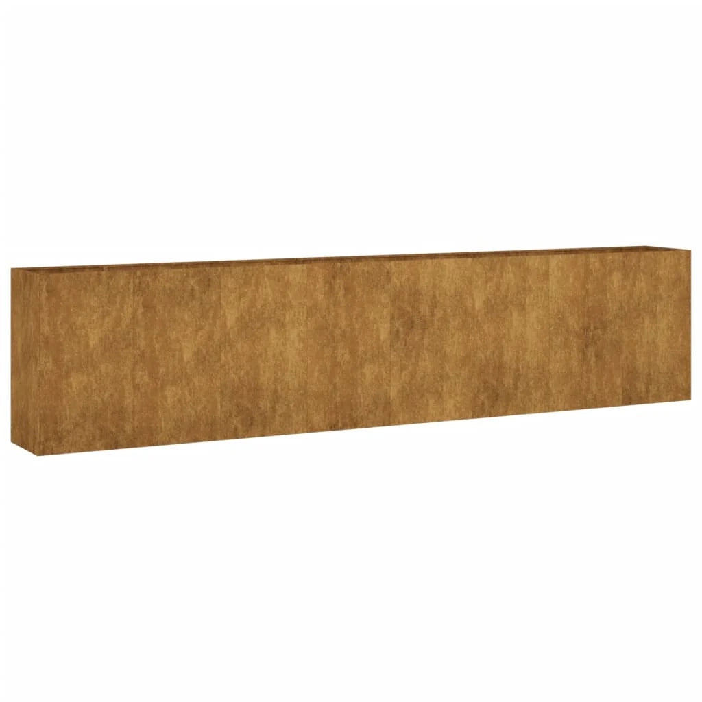 Portavaso per fioriera aiuola rialzata piante fiori terrazzo giardino giardino 360 x 40 x 80 cm acciaio corten marrone 02_0039439
