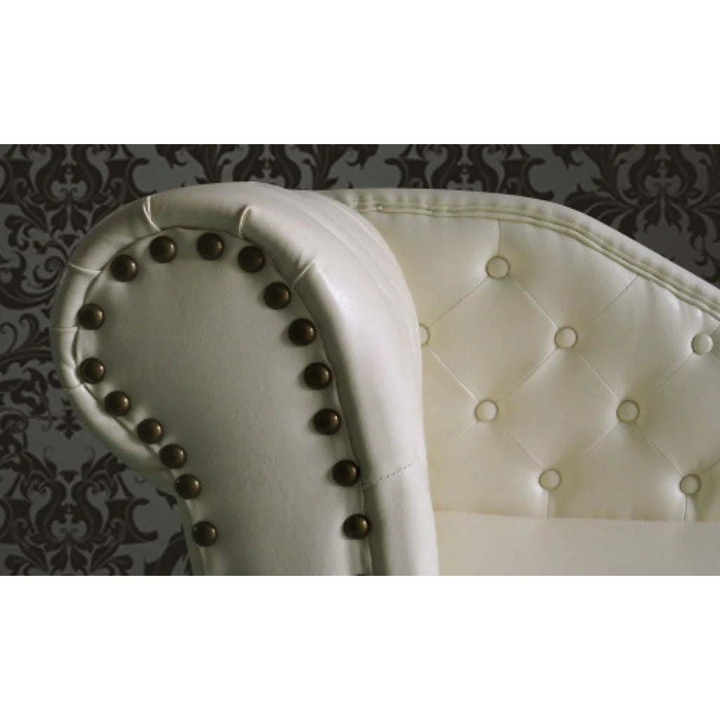 Divano chaise longue color crema poltrona soggiorno sala da pranzo Chesterfield 1102012/3