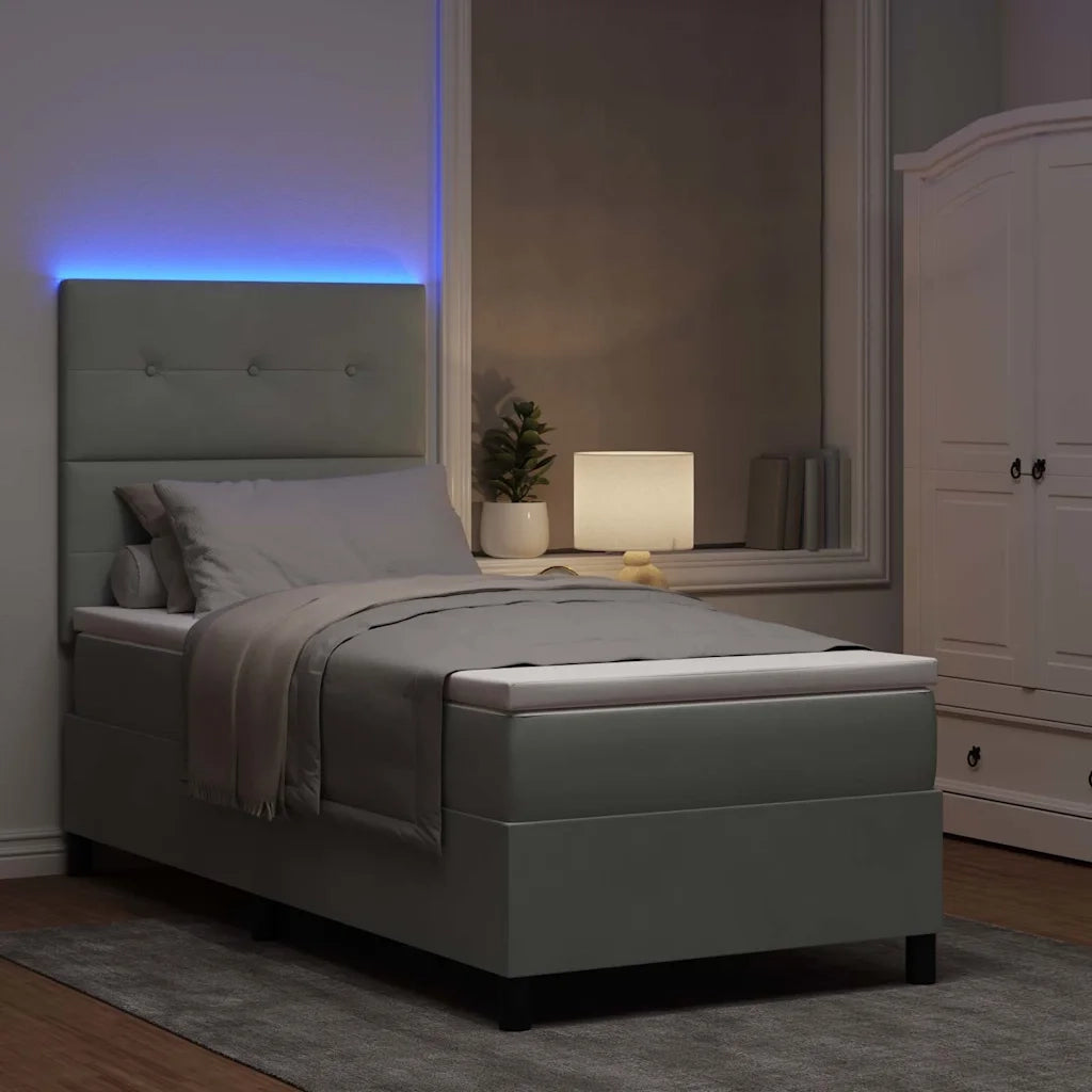 Letto a Sorgente LED Grigio chiaro 80 x 200 cm Velluto 3343274