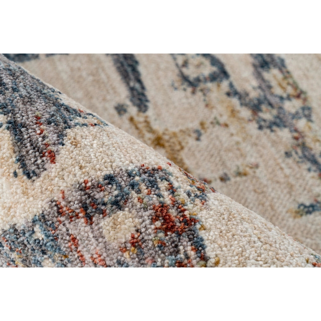 Tappeto moderno Jaka 325 in poliestere crema e multicolore