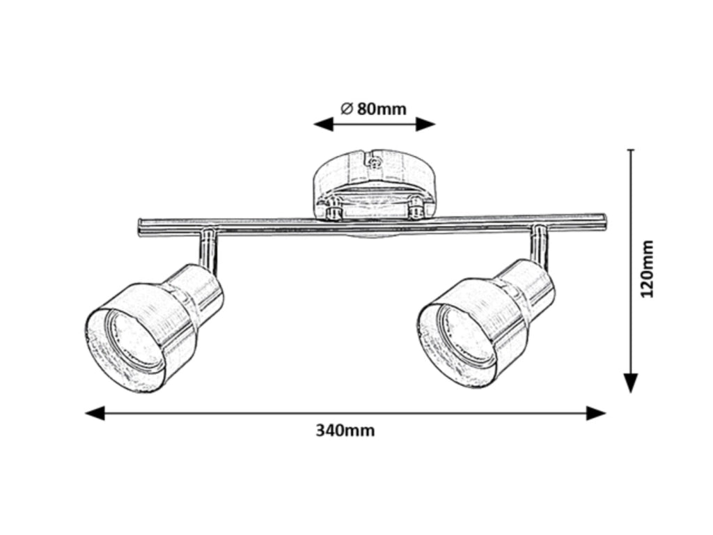 Faretto parete/soffitto Blake 2xGU10 cromo Rabalux