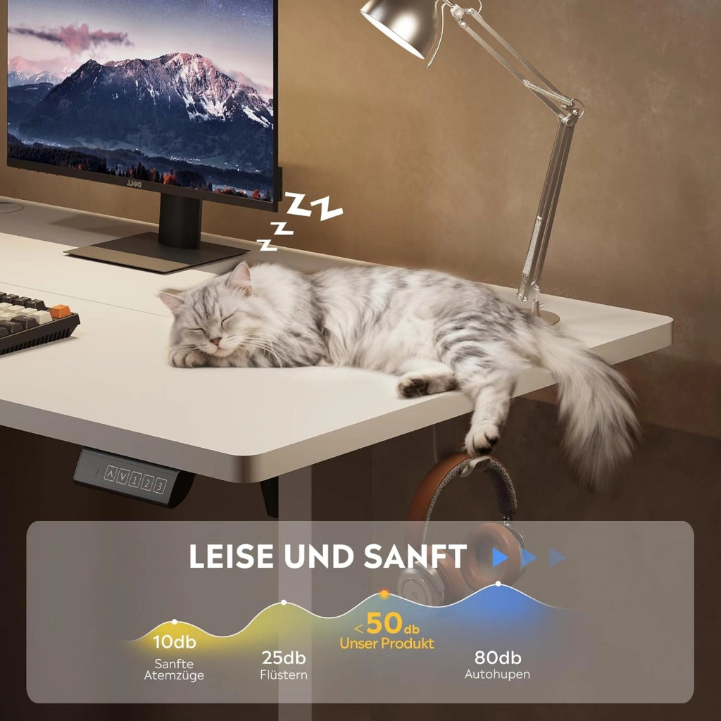 Scrivania regolabile in altezza 120x60 cm ¨C Zephmum ¨C Bianco