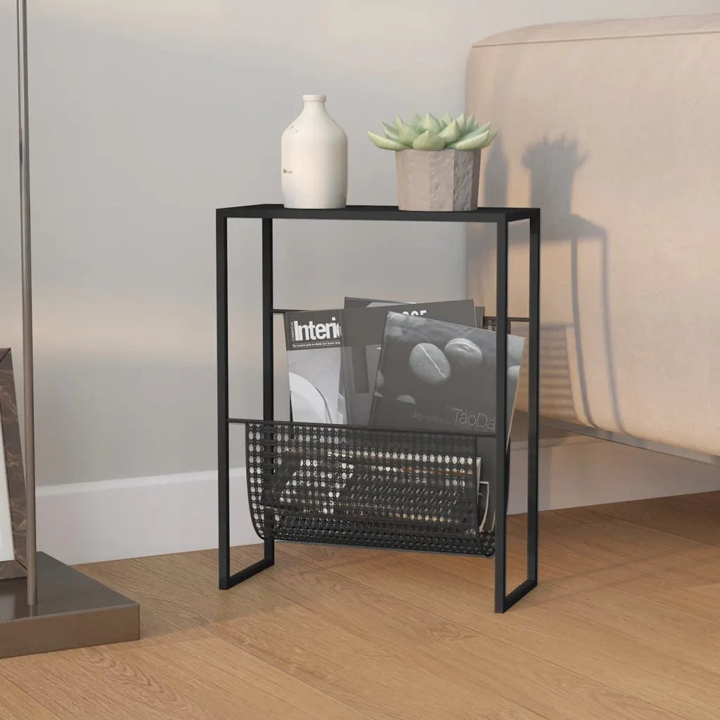 Portariviste Nero 35x15x45 cm in Acciaio CFW7764102