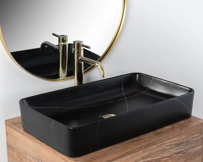 Lavabo Da Appoggio Denis Black Stone Matt