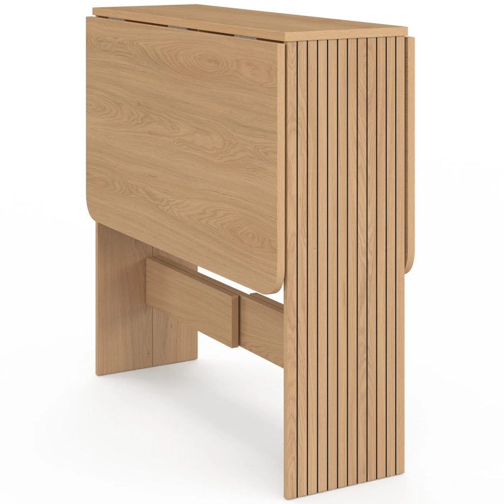 IDMarket - Tavolino pieghevole JULIETTE per 2-4 persone, con doghe in legno color rovere, 103 x 76 cm