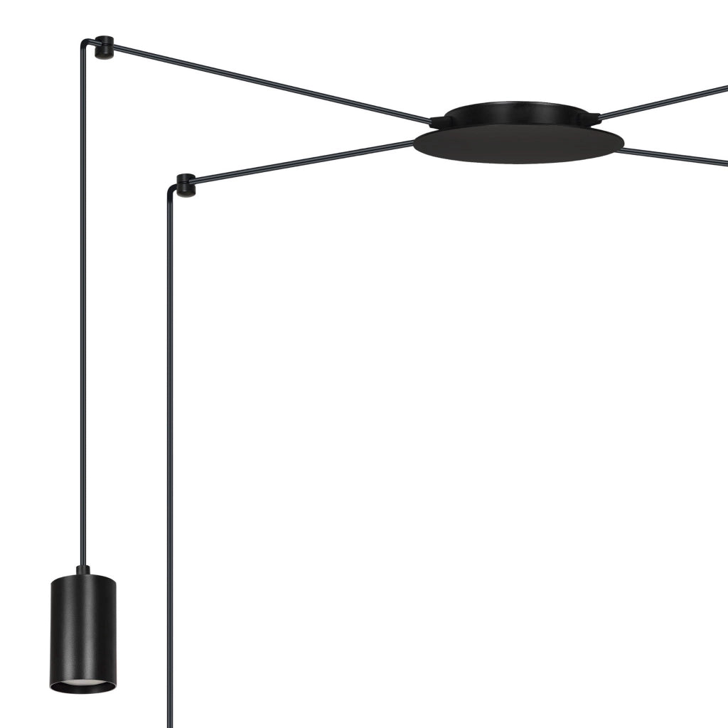Lampadario Emibig Traker nero 4xGU10 regolabile 300cm