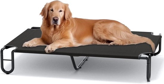 Letto Esterno per Cani Grandi Letto per Gatti Indoor Esterno Campeggio Letto Elevato per Cani Portatile (XL Nero)