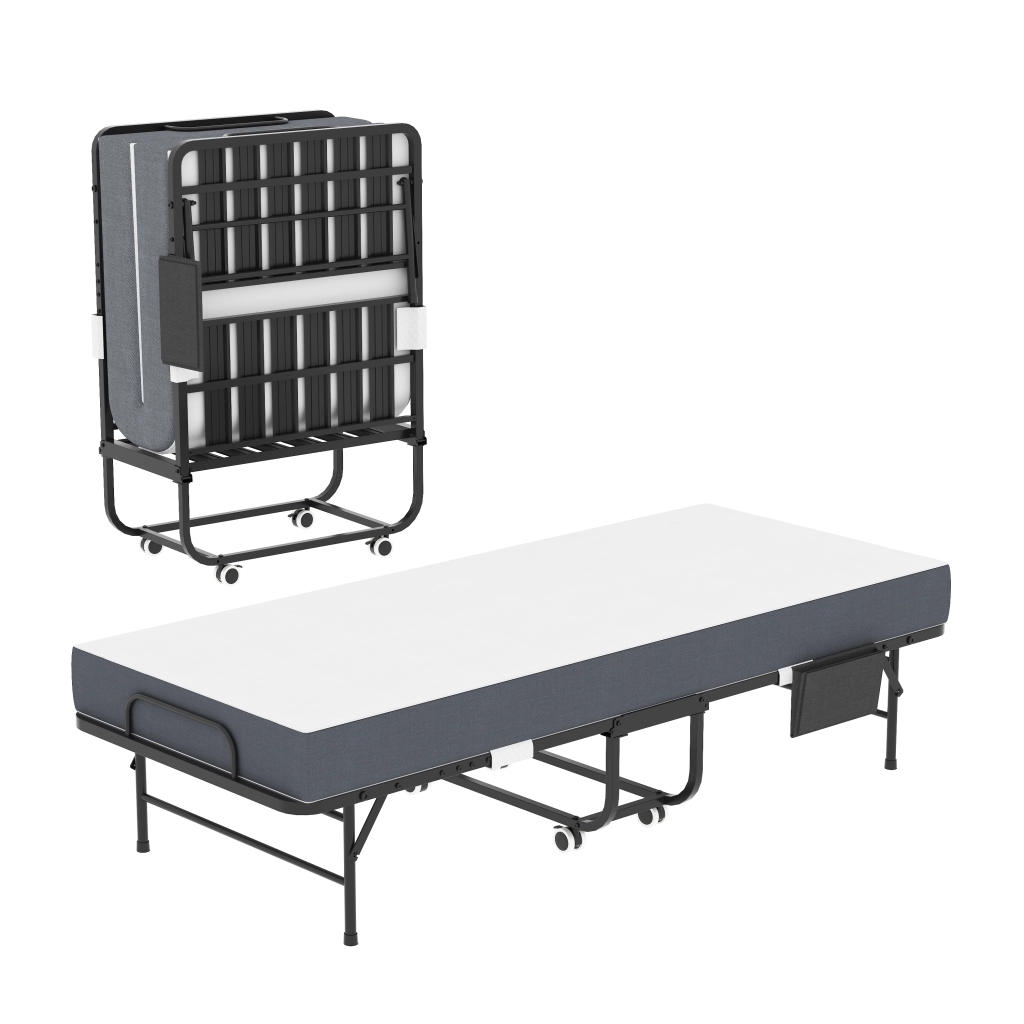 Letto pieghevole 190x78 con memory foam 95 cm ruote borsa trasporto