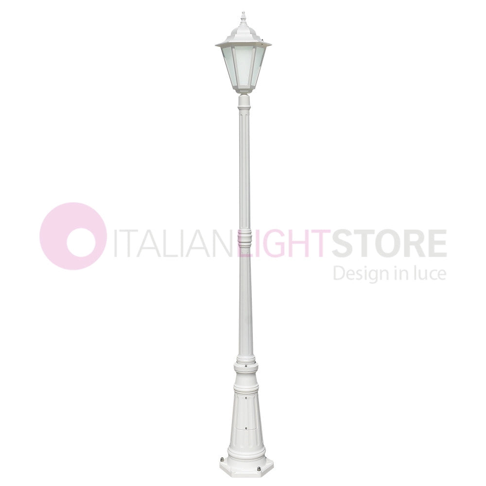 DAFNE BIANCO Lampione h.215 Lanterna Esagonale Classica per Esterno Giardino