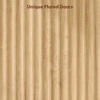 Armadio con 2 ante a chiusura ammortizzata, 2 cassetti e barra appendiabiti, 80x50x180cm, Legno naturale
