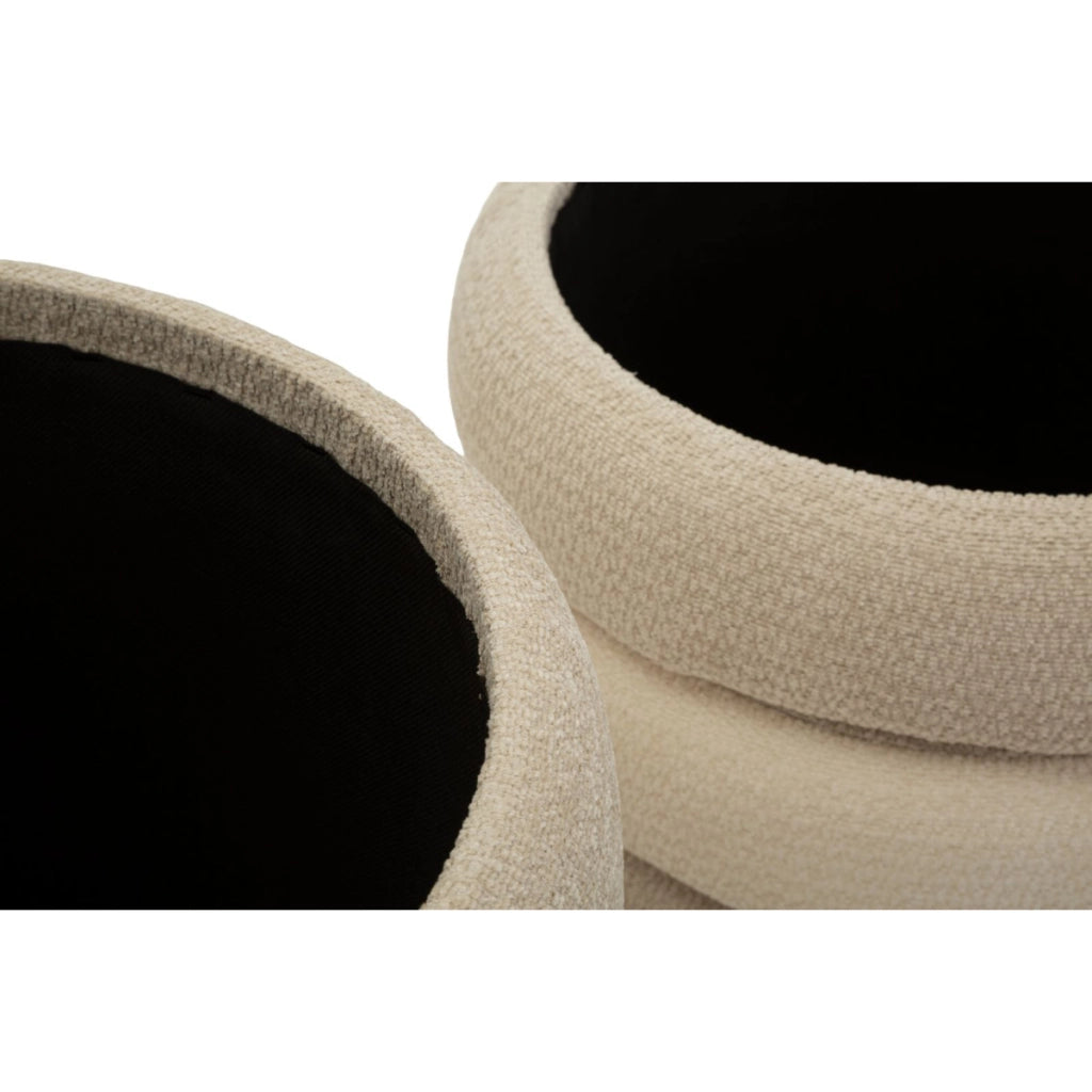 Set 2 Pouf Contenitore Stile Nordico