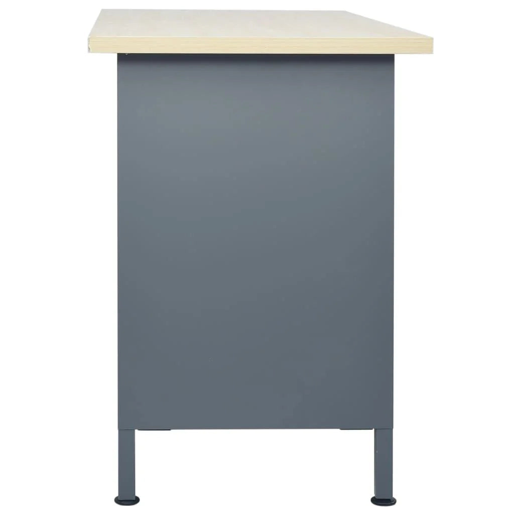 Banco da lavoro per lavori di riparazione tavolo da lavoro officina garage robusto spazio di stoccaggio 120 cm acciaio nero 02_0003678