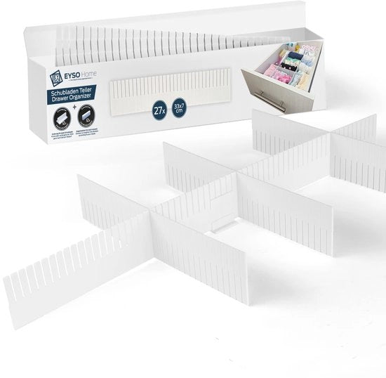 Set di distributori di carico da 27 pezzi 33x7 cm inclusi componenti di connessione – si integra perfettamente con le vostre ante [estendere, accorciare, dividere] – sistema di organizzazione
