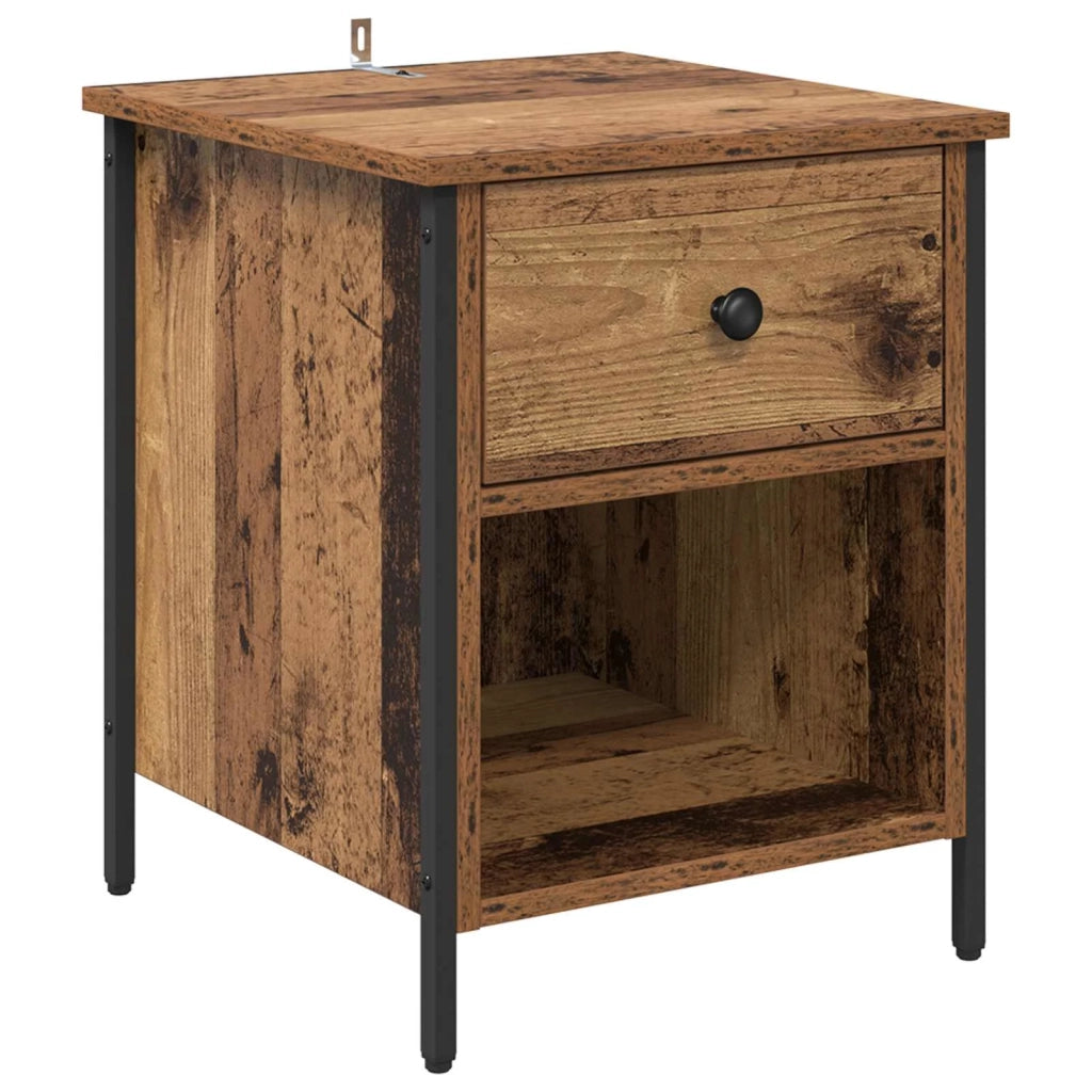 Comodino | Armadio da Notte | Mobiletto da notte con cassetto Legno vecchio 40 x 42 x 50 cm