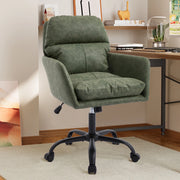 Sedia da ufficio ergonomica in PU con struttura in metallo e imbottitura confortevole per uso quotidiano verde