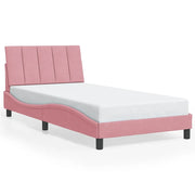 Letto singolo | Letto per adulti | Giroletto senza Materasso Hanko Rosa 100x200 cm in Velluto