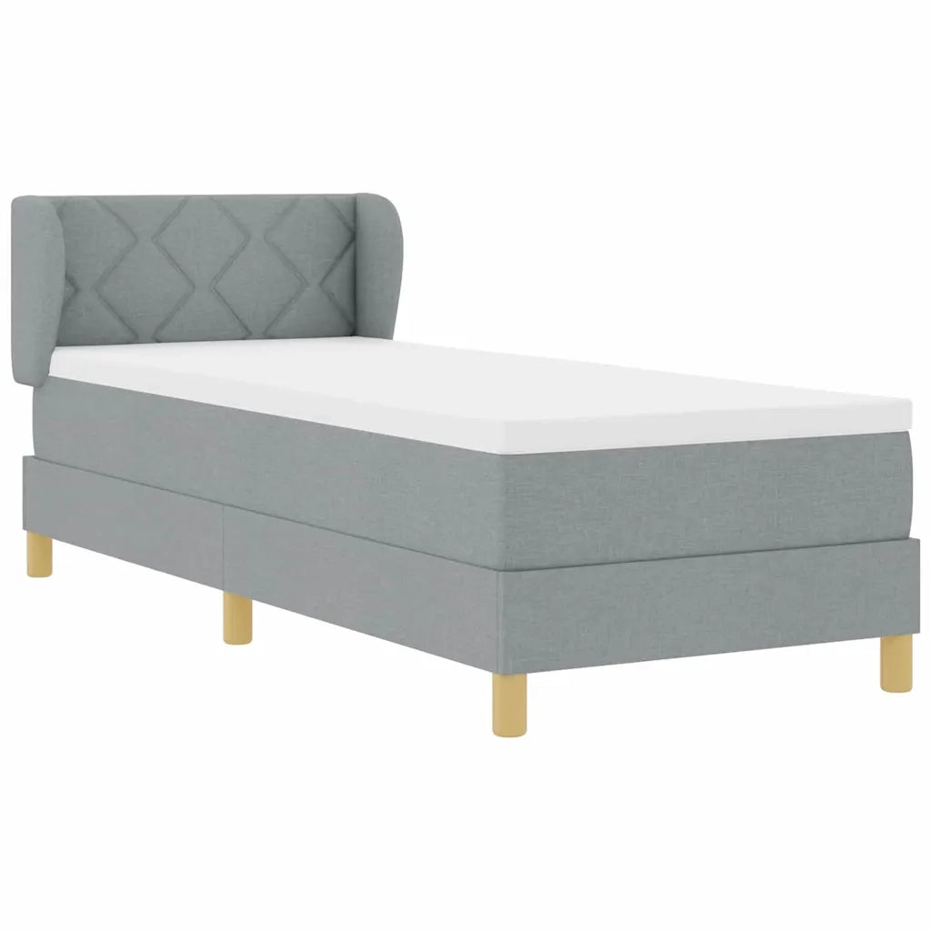Letto a molle con materasso Grigio chiaro 80 x 200 cm Tessuto 3340241
