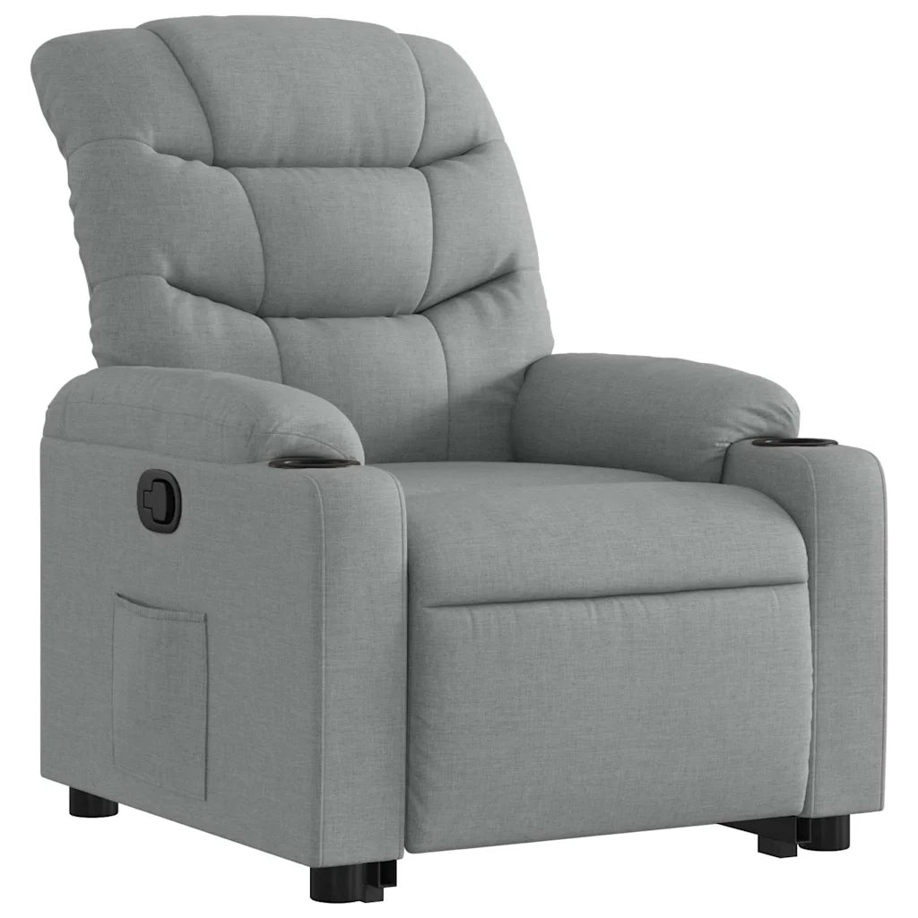 Poltrona Alzapersona Reclinabile Grigio Chiaro in Tessuto 3206645