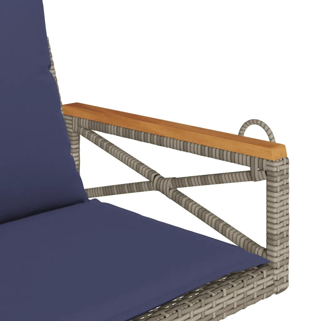 Panchina Dondolo con Cuscini Grigia 63x62x40 cm in Polyrattan 368177