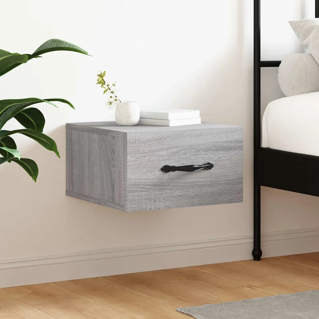 Comodino | Armadio da Notte | Mobiletto da notte a Muro Grigio Sonoma 35x35x20 cm