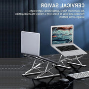 Standa di supporto per laptop - Standa di supporto per laptop portatile pieghevole in alluminio con 6 livelli di regolazione di altezza - Compatibile con laptop da 15 pollici