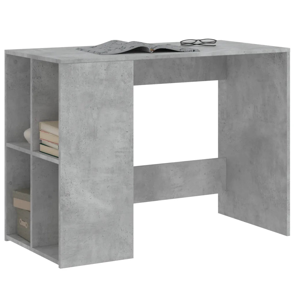 Scrivania | Tavolo da Ufficio Grigio Cemento 102x50x75 cm in Legno Multistrato