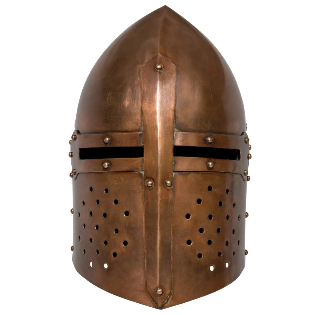Elmo da Cavaliere Medievale Antico Replica LARP Rame in Acciaio CFW4268513