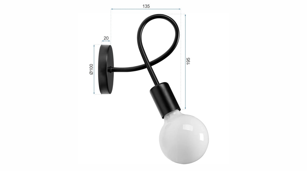 Lampada Da Muro Di Parete Metallico Loft Black Nero 392226 Loft Paradise Black 392199