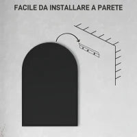 Specchio da Bagno ad Arco in Lega di Alluminio e Vetro 60x90 cm per Camera e Soggiorno, Nero