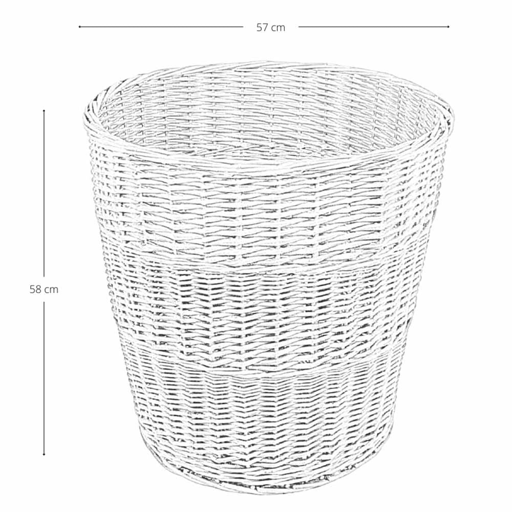 Cesto Grande XL in Vimini Naturale Intrecciato Tondo Multiuso cm 57 x h 58
