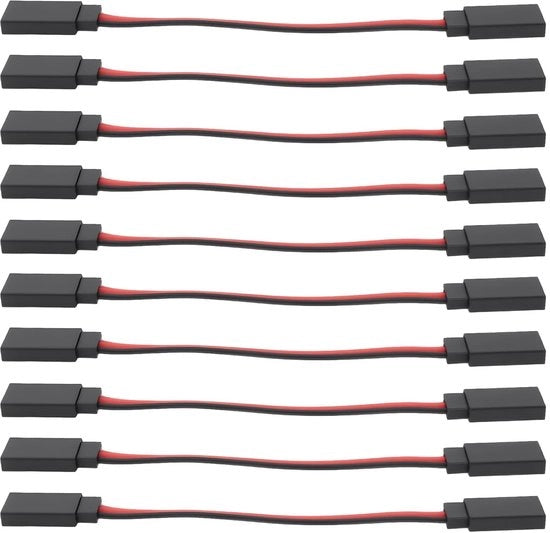 Estensione di Cavo 10 pezzi - Femmina a Femmina - Lunghezza del Cavo 10 cm - Compatibile con Connessione Futaba JR - Costruzione di Alta Qualità - Collegamento affidabile - Cavo Servo