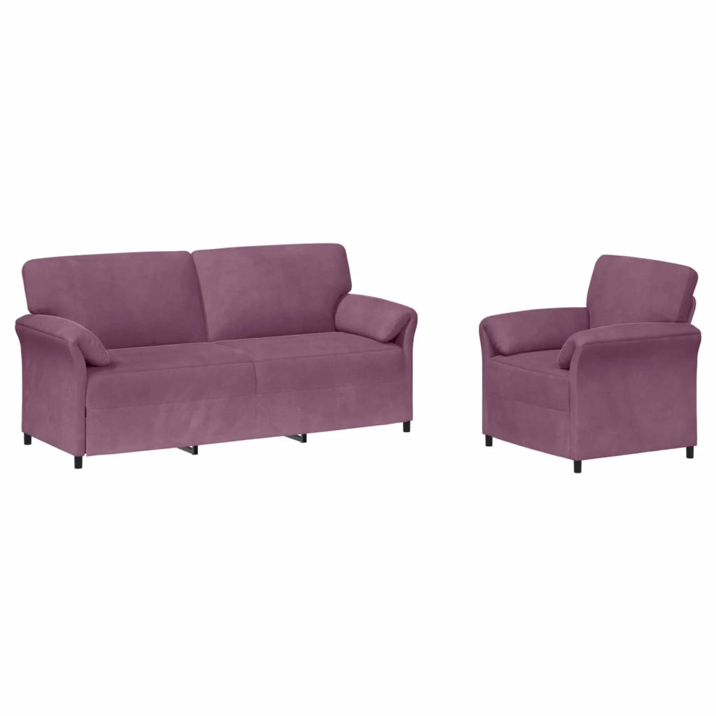 Set di divani 2 pz Viola Velluto 3424926