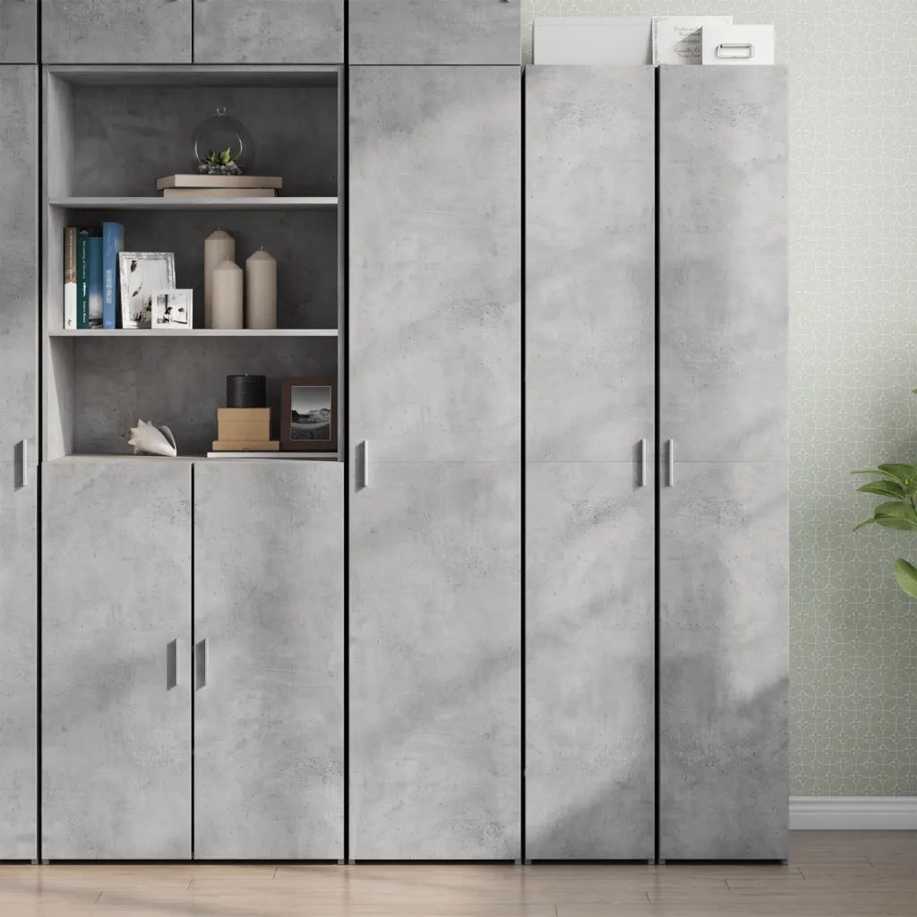 Credenza Grigio Cemento 40x42,5x185 cm in Legno Ingegnerizzato