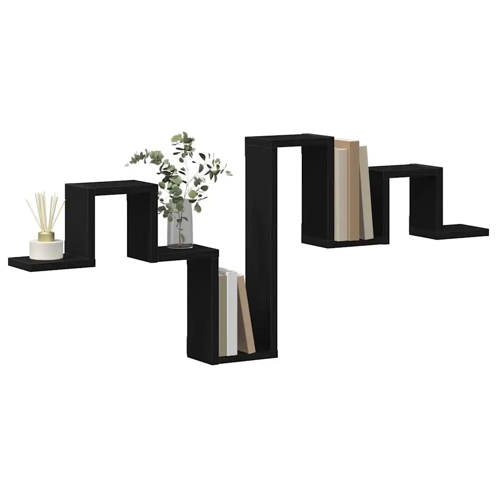 Scaffale da parete Rovere Nero 104,5 x 43 x 10 cm 869116