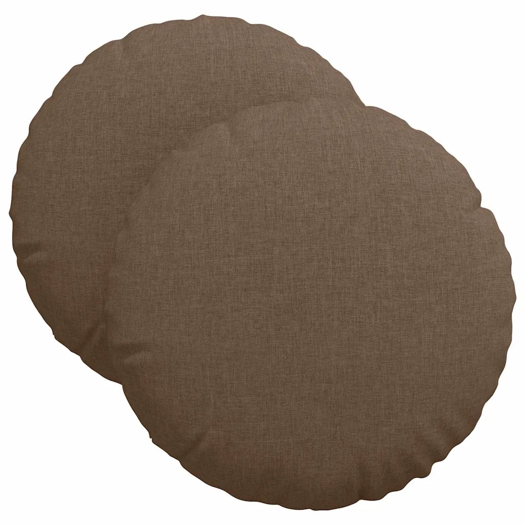 Cuscini per Seduta 2 pcs Marrone Ø40 x 13 cm Tessuto 42014124