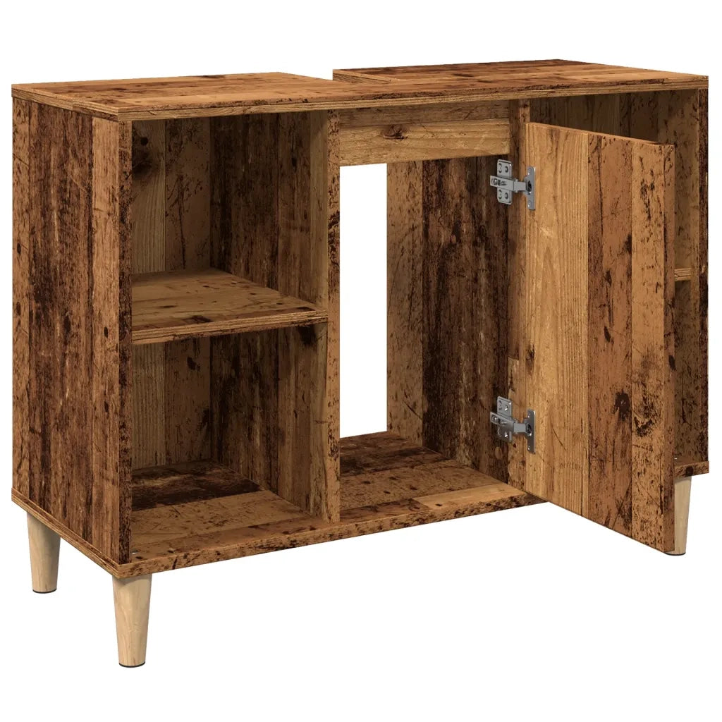 Mobile da Bagno Legno Antico 80x33x60 cm in Legno Multistrato 857133
