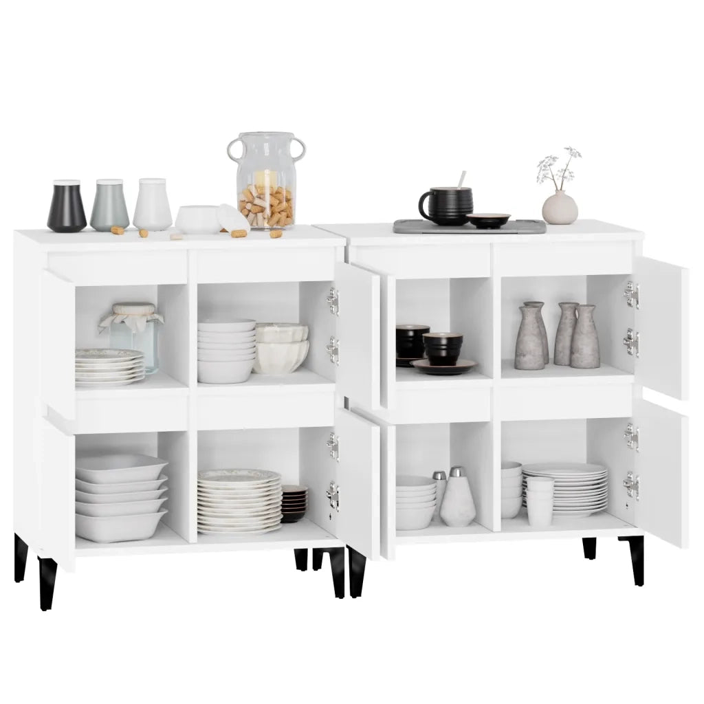 Credenze 2pz | Madia | Buffet da pranzo | Armadio da pranzo Bianche 60x35x70 cm in Legno Multistrato