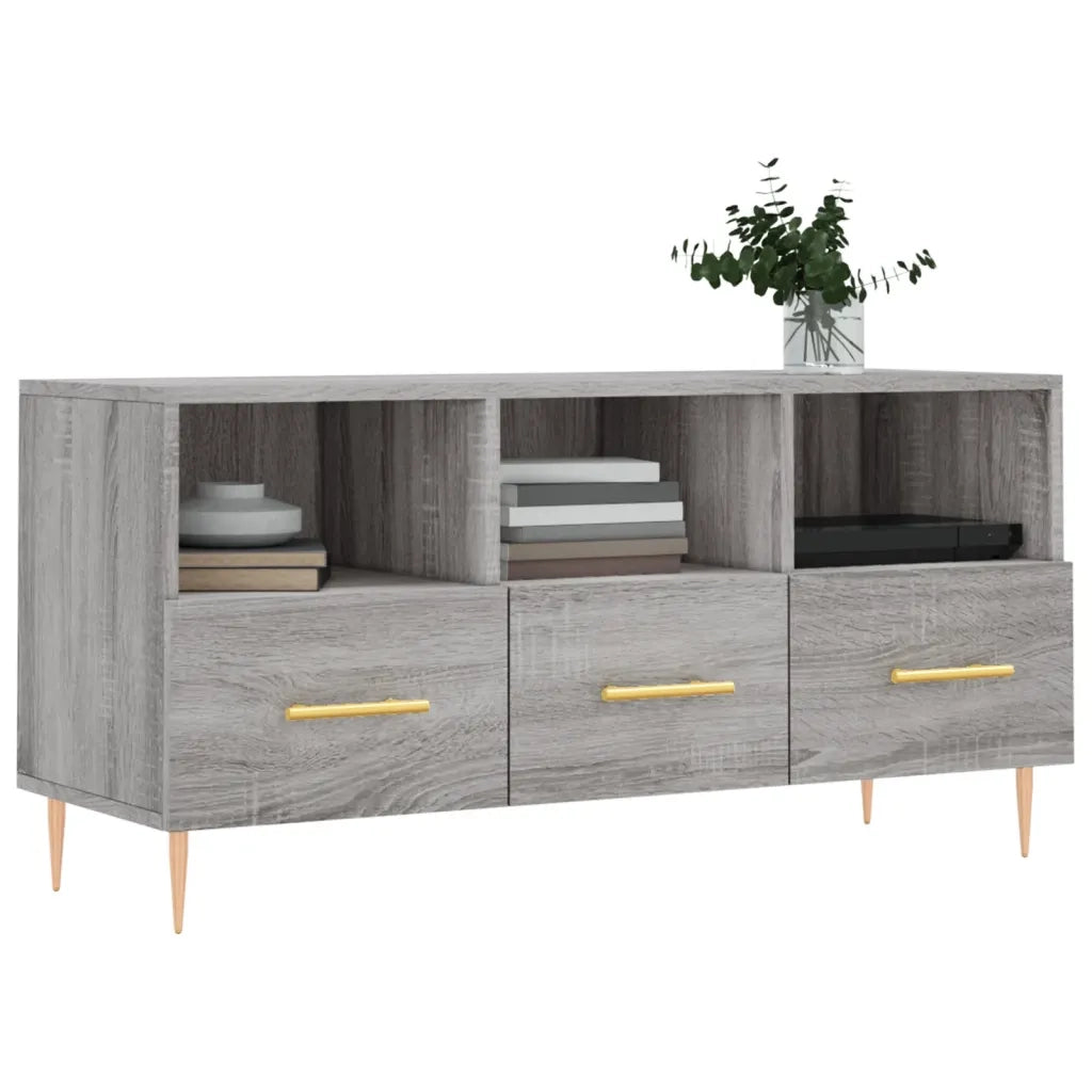Mobile TV Grigio Sonoma 102x36x50 cm in Legno Multistrato 829026