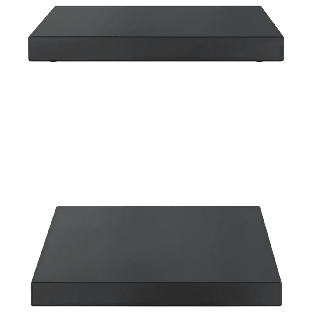 vidaXL Mensole a Muro 2 pz 50x30x3 cm Nero in Acciaio Inossidabile
