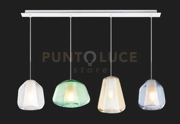 SOSPENSIONE BIANCO 4 LUCI RETTANGOLARE (ALPHA VE) (BETA TR + BL) (GAMMA AM) 1176BI-S4 R ABG-MC