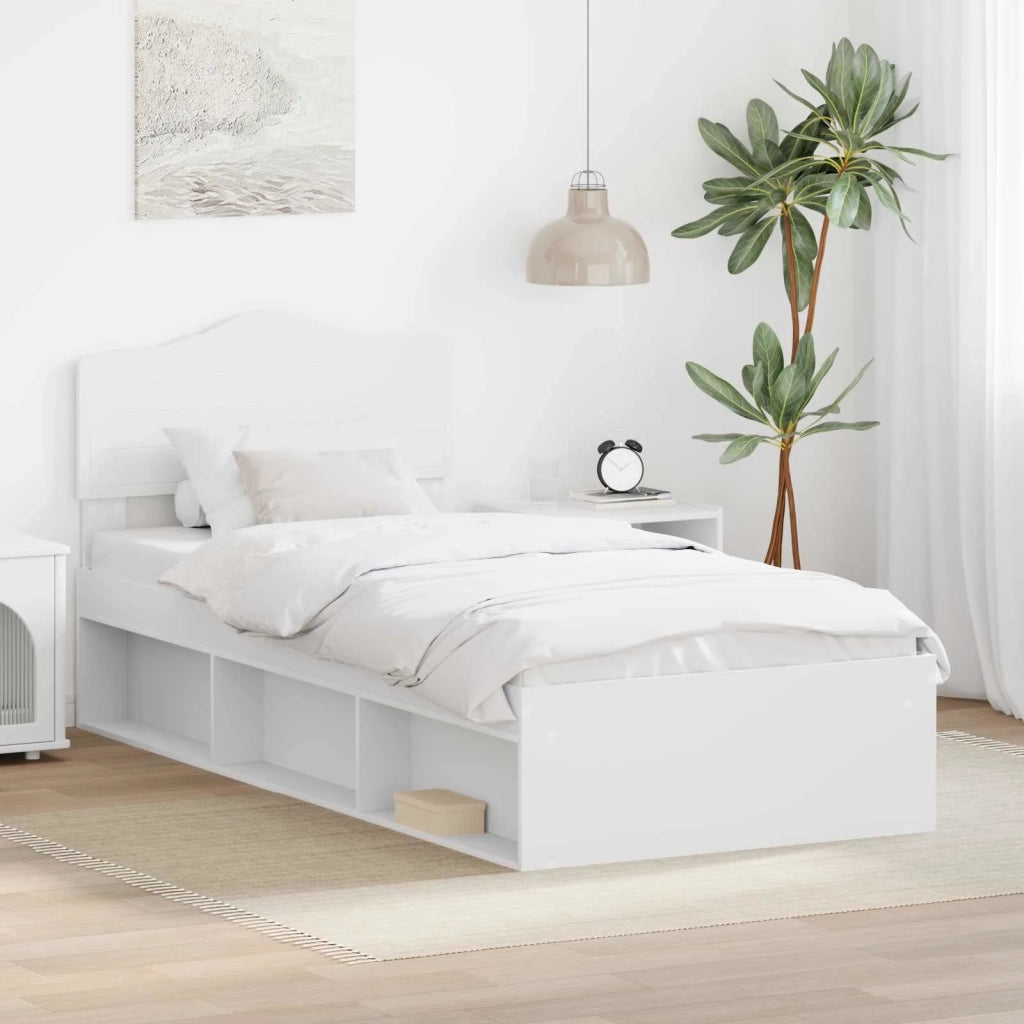 Struttura del letto Bianco 90 x 190 cm Pino massello 3412952