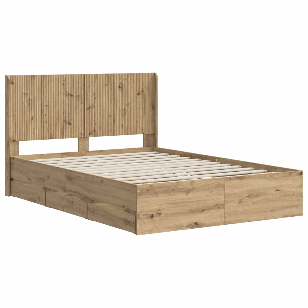 Struttura del letto con stoccaggio e testata Artisan Oak 3445819