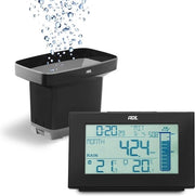 Sensore di temperatura per giardino - termometro digitale wireless - orologio digitale a radiocontrollo con sveglia - nero
