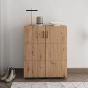 Mobile Portascarpe Ystad, Scarpiera 6 Ripiani, 92x33x113h cm Marrone Rovere Nodi